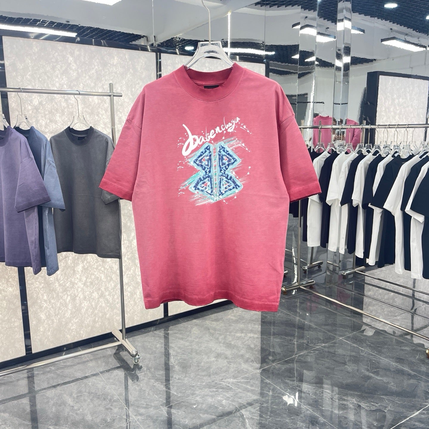 T-shirt Balenciaga Ice Logo – Rose Vintage
